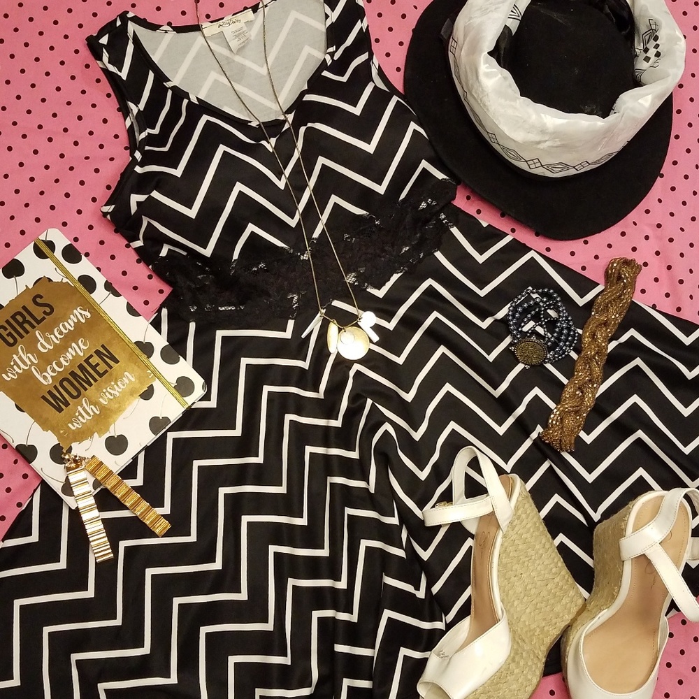 Black & White Chevron Dress